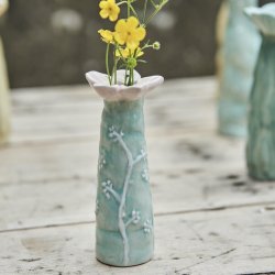 Vase blomst H 12 cm Keramik