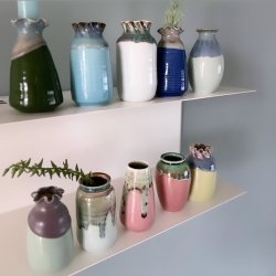 Vase Midi keramik fuld glace 10-12 cm