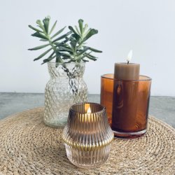 Fyrfadsstage rombe glas