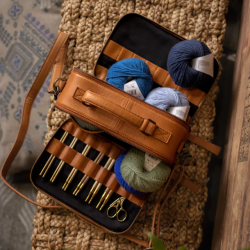 Lilly strikke taske skind