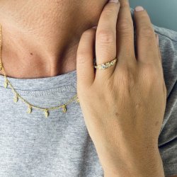 Lilja fingerring forgyldt