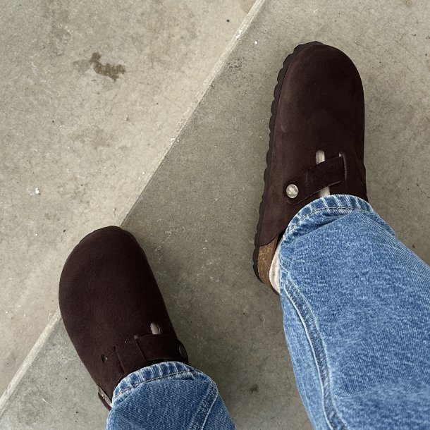 Slipper MULES brun ruskind str. 36-42