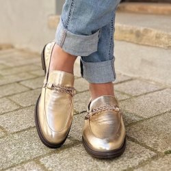Loafers LOVE AND WALK PLATINO skind
