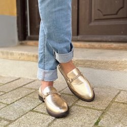 Loafers LOVE AND WALK PLATINO skind