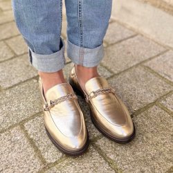 Loafers LOVE AND WALK PLATINO skind