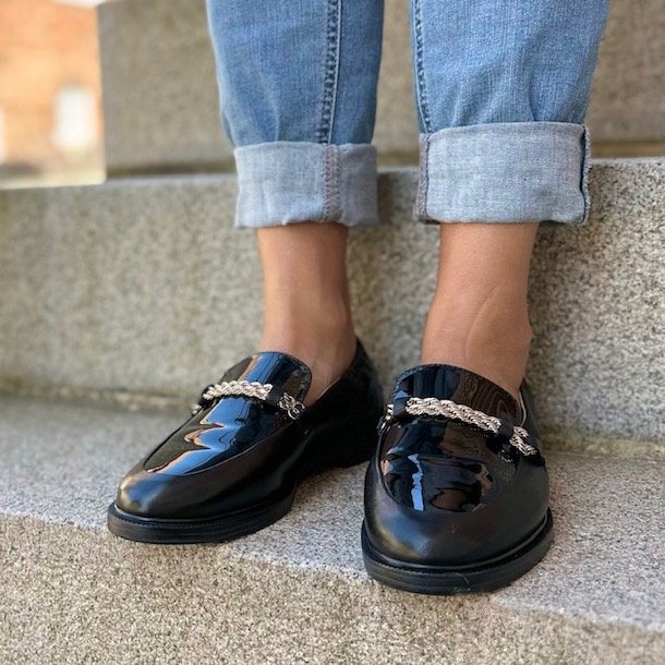 Loafers LOVE AND WALK black PATENT str. 36-41