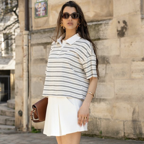 Polo stribet bomuld str. S-L