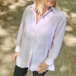 Loosefit skjorte lyserd str. S-XL