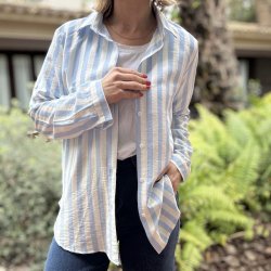 Loosefit skjorte bl str. S-XXL