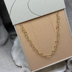 Halskde Love Me Heart 65 cm Forgyldt