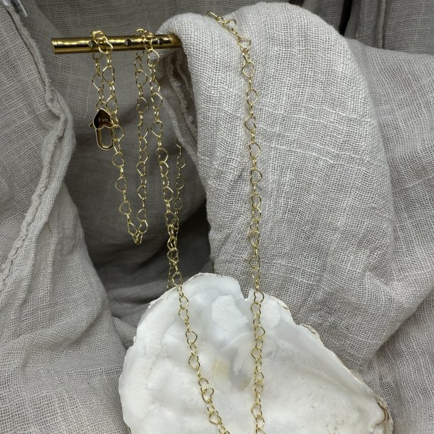 Halskde Love Me Heart 65 cm Forgyldt