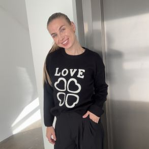 Bluse Love i tt strik str M-XL