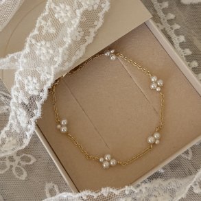 Armb�nd LUNA CLUSTER 17 + 3 CM - Forgyldt S�lv