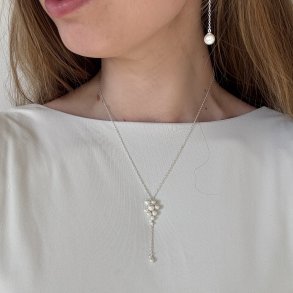 Halsk�de LUNA CLUSTER 45 + 3 CM.  - S�lv