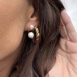 �reringe LUNA DOUBLE - Forgyldt S�lv