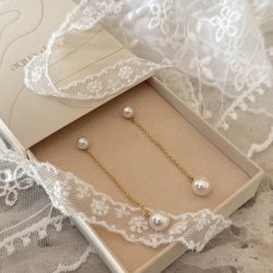 �reringe LUNA LONG - Forgyldt S�lv