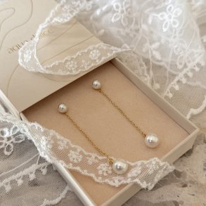 �reringe LUNA LONG - Forgyldt S�lv