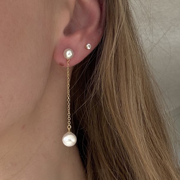 �reringe LUNA LONG - Forgyldt S�lv