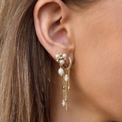 HOOP LUNELLA PEARL HOOP forgyldt slv