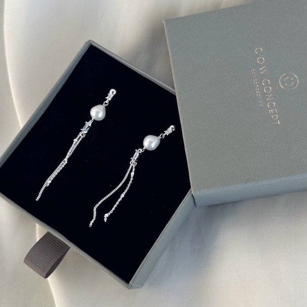 Lux pearl rering COW sterling slv