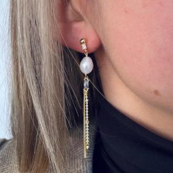 Lux pearl rering COW forgyldt slv