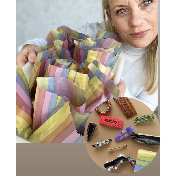 Lykkepose hår accessories - sæt med 10 dele
