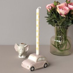 Kertelys m/gule blomster stearin