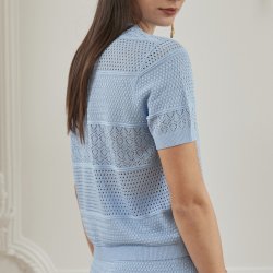 Kortrmet sweater viskose str. S-L