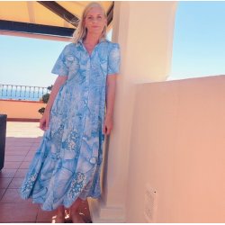 Skjortekjole emma light blue viskose str. M-4XL