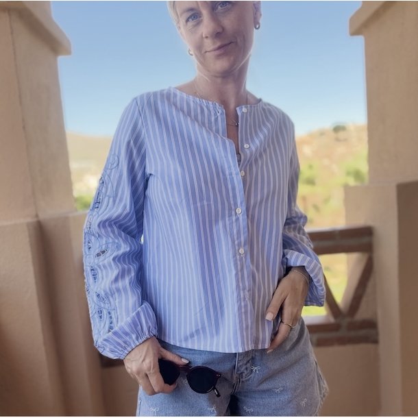 Skjorte Cille - bomulds miks str S-XL