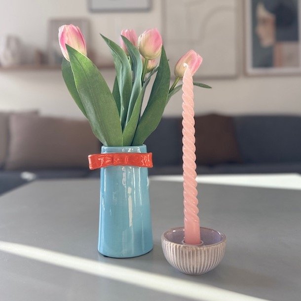 Vase m/sljfe keramik