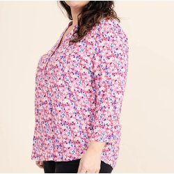 Bluse med blomster print viskose str L -XXXXL