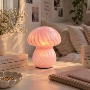 Lampe Mushy lille glas 16x13 cm