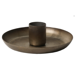 Lysestage Antik messing, 9x5 cm