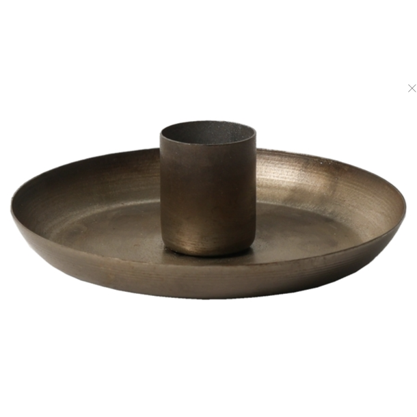 Lysestage Antik messing, 9x5 cm