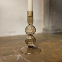 Lysestage swirl bubbles glas