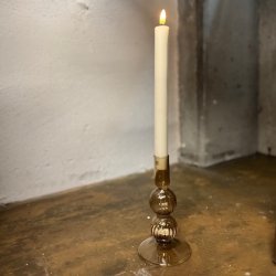 Lysestage swirl bubbles glas