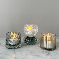 Fyrfadsstage vendbar glas