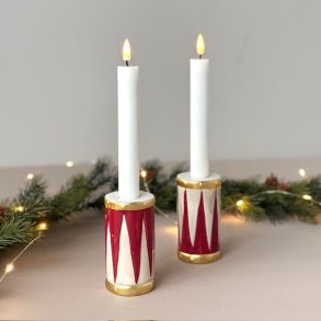 Lysestage/vase tromme D5,5x10cm keramik