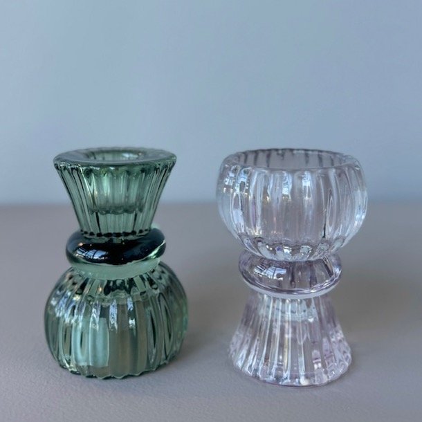 Lysestage vendbar glas