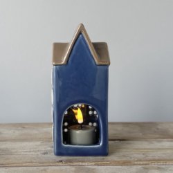 Hus til fyrfadslys bl keramik