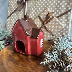 Hus til fyrfadslys H 15 cm Keramik