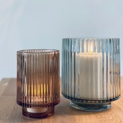 Glas Vase / stage Grey Stripe