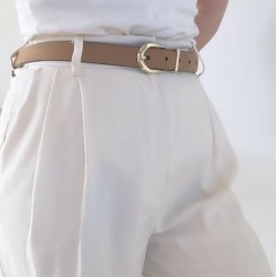 Gry blte i beige med guld spnde lder