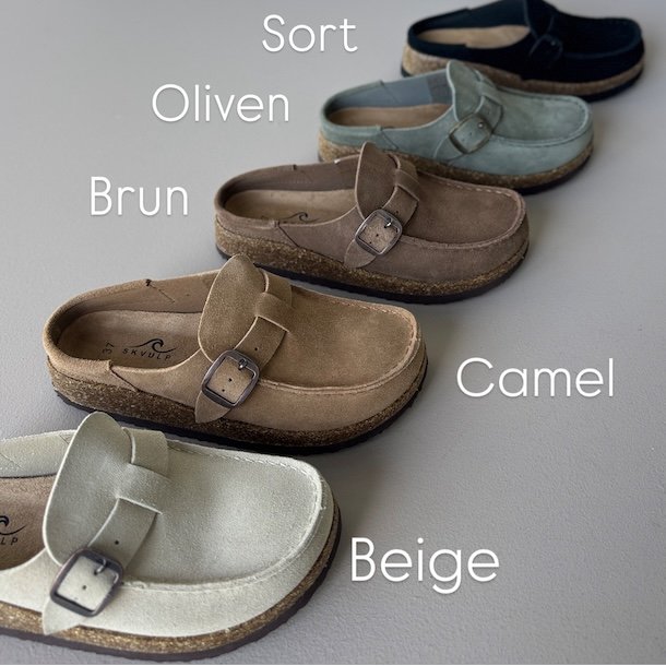 Slipper med spnde ruskind str. 36-41