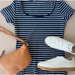 Basic kjole strib xs-m