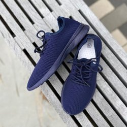 Sneakers I stof snrebnd marine str. 36-41