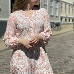 Maxi kjole koral flora - 100% viskose