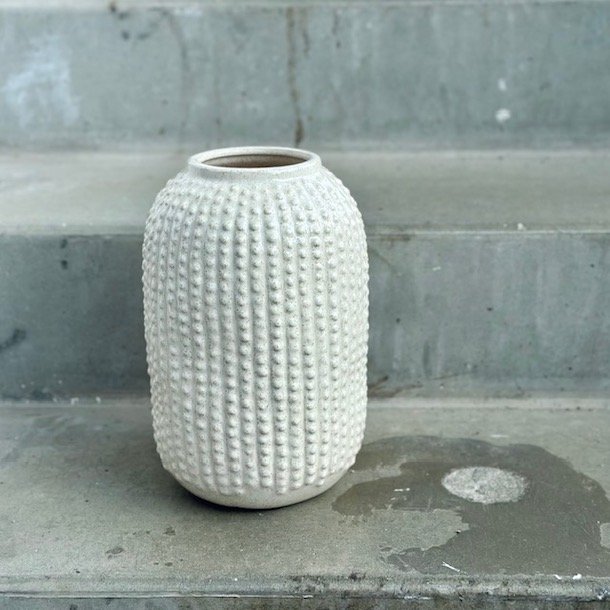 Vase dottie beige keramik