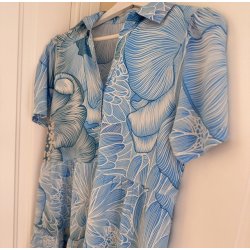 Skjortekjole emma light blue viskose str. M-4XL